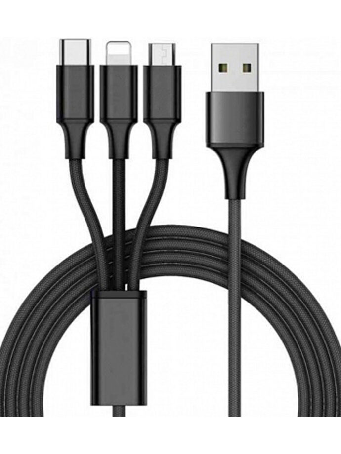 Універсальний кабель Budi 3в1 Micro usb Type C Lightning