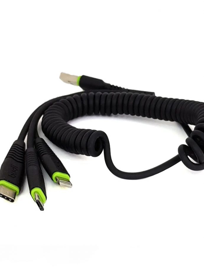 Кабель Budi Rapid Series 3-in-1 cable for IP+Micro+Type-C Black
