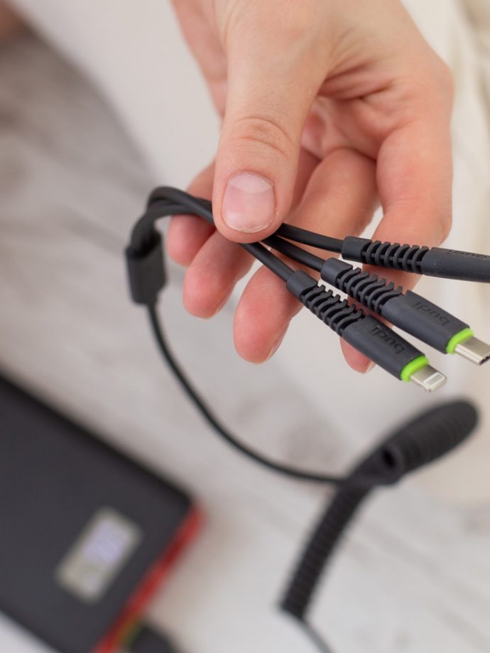 Кабель Budi Rapid Series 3-in-1 cable for IP+Micro+Type-C Black