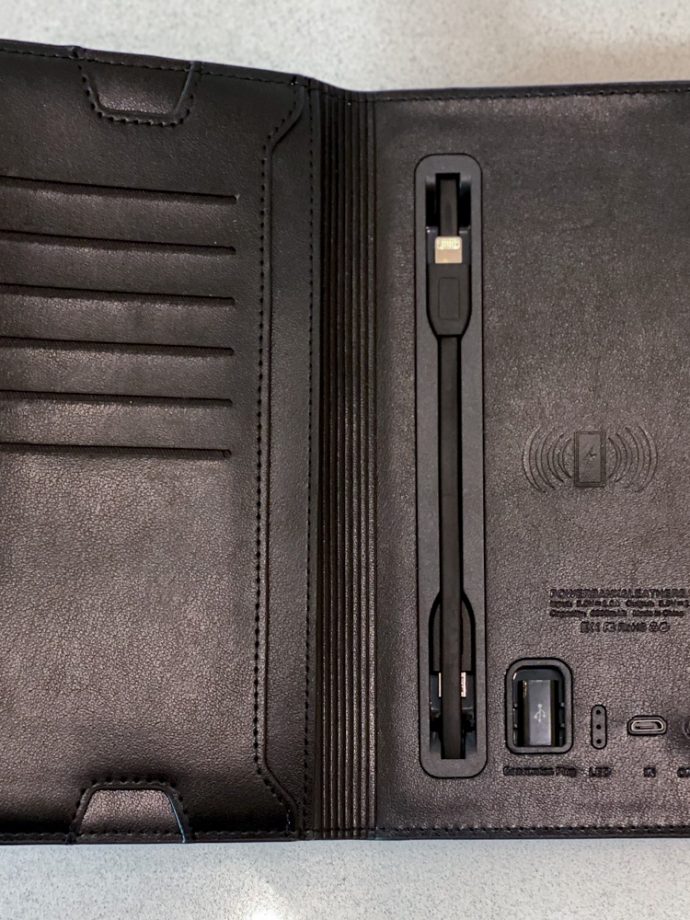 Smart портмоне з зарядкою з еко шкіри павербанк 6800 mah