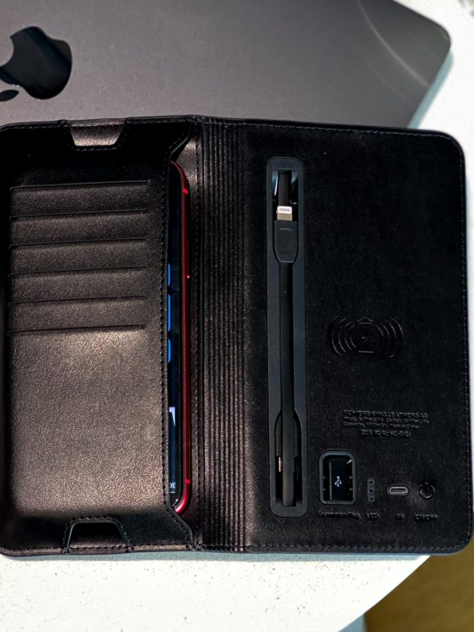 Smart портмоне з зарядкою з еко шкіри павербанк 6800 mah