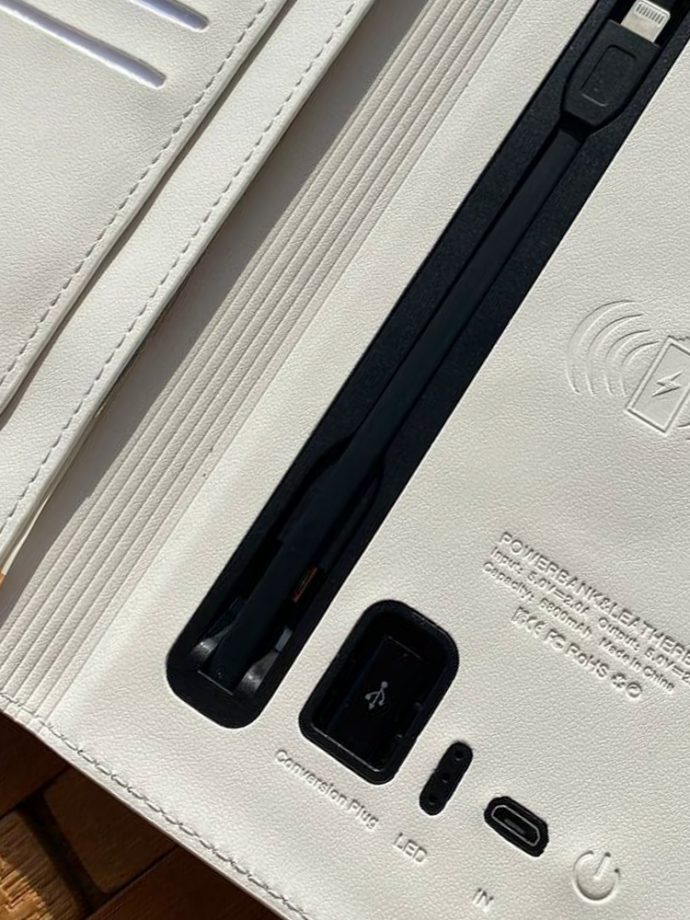 Smart портмоне з зарядкою з еко шкіри павербанк 6800 mah