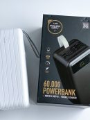 Зовнішній портативний акумулятор з вбудованими кабелями PowerWay TX60 60000 mAh