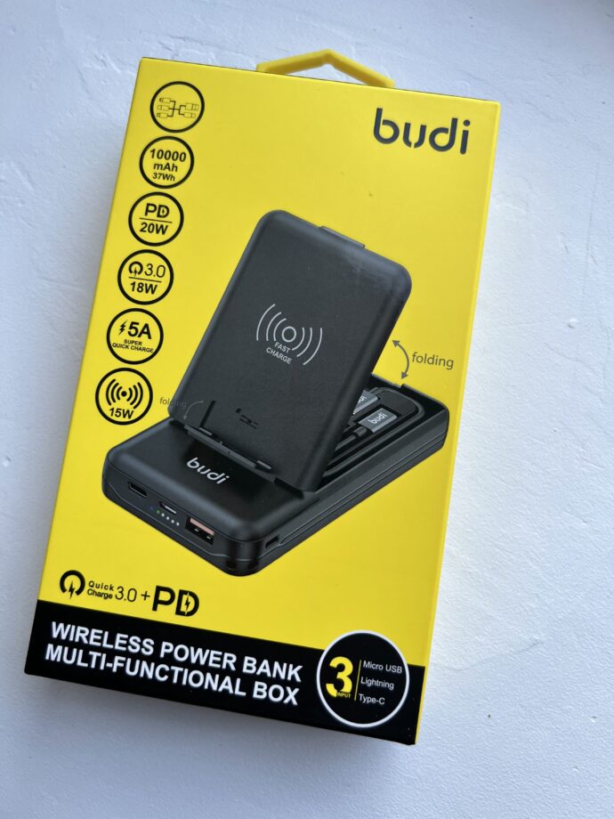 УМБ Budi Power Bank Multi Functional Box 10000mAh 20W 3.0 black з безпровідною зарядкою