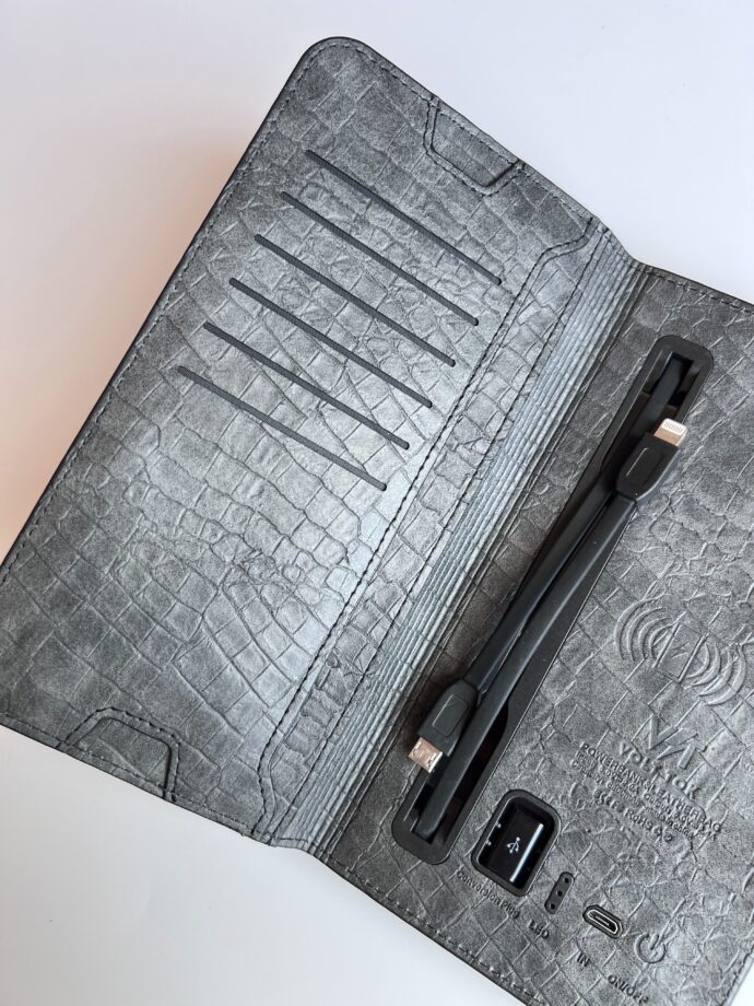 Smart портмоне кобра з зарядкою з еко шкіри павербанк 6800 mah