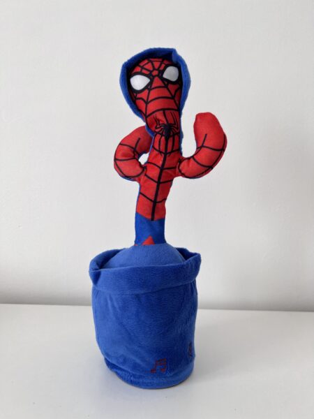 М'яка інтерактивна іграшка Танцюючий кактус Спайдермен повторює слова і співає синя