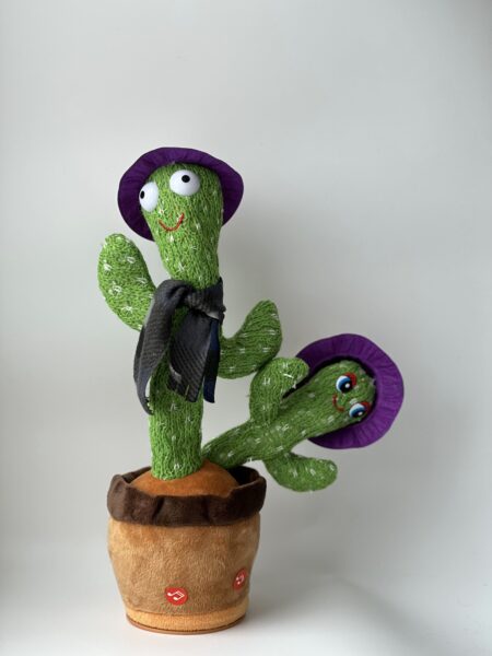 М'яка інтерактивна іграшка Танцюючий кактус подвійний double повторює слова і співає