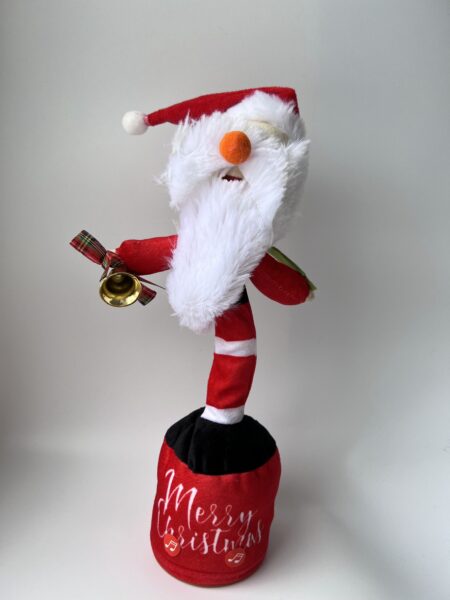 М'яка інтерактивна іграшка Танцюючий кактус Санта повторює слова і співає червона