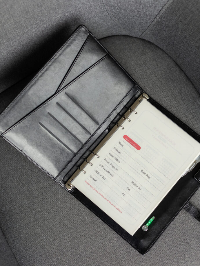 Smart блокнот з зарядкою Еко-шкіра глянець в чорному кольорі павербанк 10000 mAh