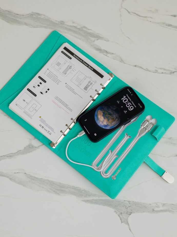 Smart блокнот London в кольорі тіфані павербанк 8 000 mAh