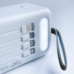 Зовнішній портативний акумулятор з вбудованими кабелями PowerWay TX60 60000 mAh - Зображення 5