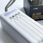 Зовнішній портативний акумулятор з вбудованими кабелями PowerWay TX60 60000 mAh - Зображення 4