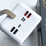 Зовнішній портативний акумулятор з вбудованими кабелями PowerWay TX60 60000 mAh - Зображення 3