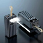 Зовнішній портативний акумулятор з вбудованими кабелями PowerWay TX60 60000 mAh - Зображення 8